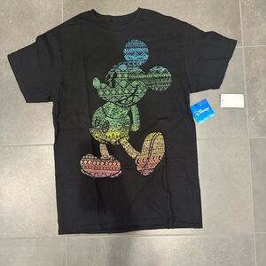Black Multicolor Mickey Mouse Disney T-Shirt – 100% Cotton – Brand New!
